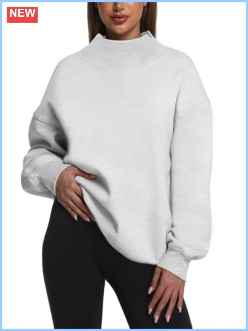 Oversized Fleece Turtleneck Sweatshirt Long Sleeve Pullover Women Fall Winter